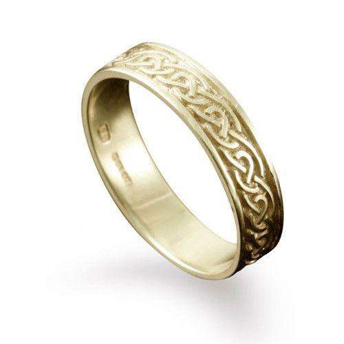 Celtic Ring in Silver, Gold, Platinum - Shetland - R121 - Size J-Q-Ogham Jewellery
