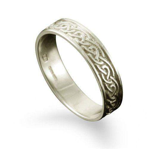 Celtic Ring in Silver, Gold, Platinum - Shetland - R121 - Size J-Q-Ogham Jewellery