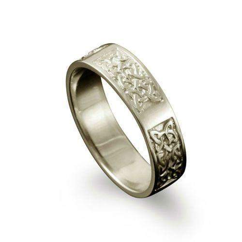 Celtic Ring in Silver, Gold, Platinum - Shetland - R125 J-Q-Ogham Jewellery