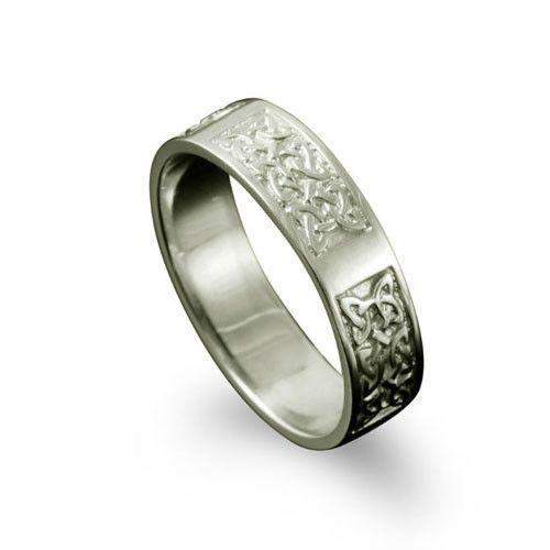 Celtic Ring in Silver, Gold, Platinum - Shetland - R125 J-Q-Ogham Jewellery