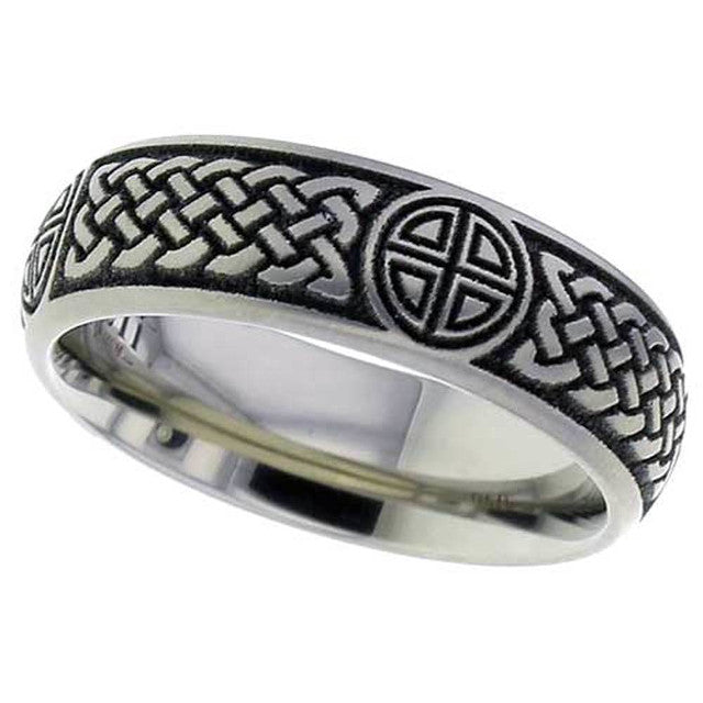 Titanium Celtic Knotwork Ring - 2204-CW2