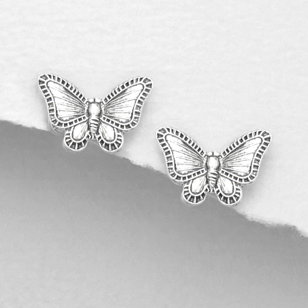 Children's Sterling Silver Butterfly Earrings-Ogham Jewellery