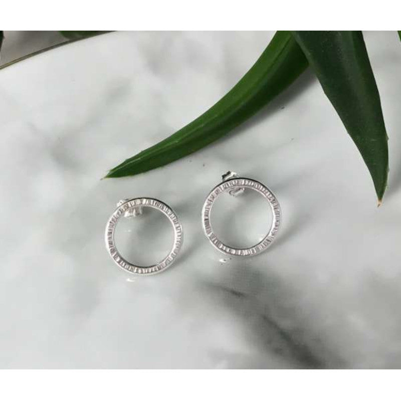 Mini Circle Sterling Silver Stud Earrings