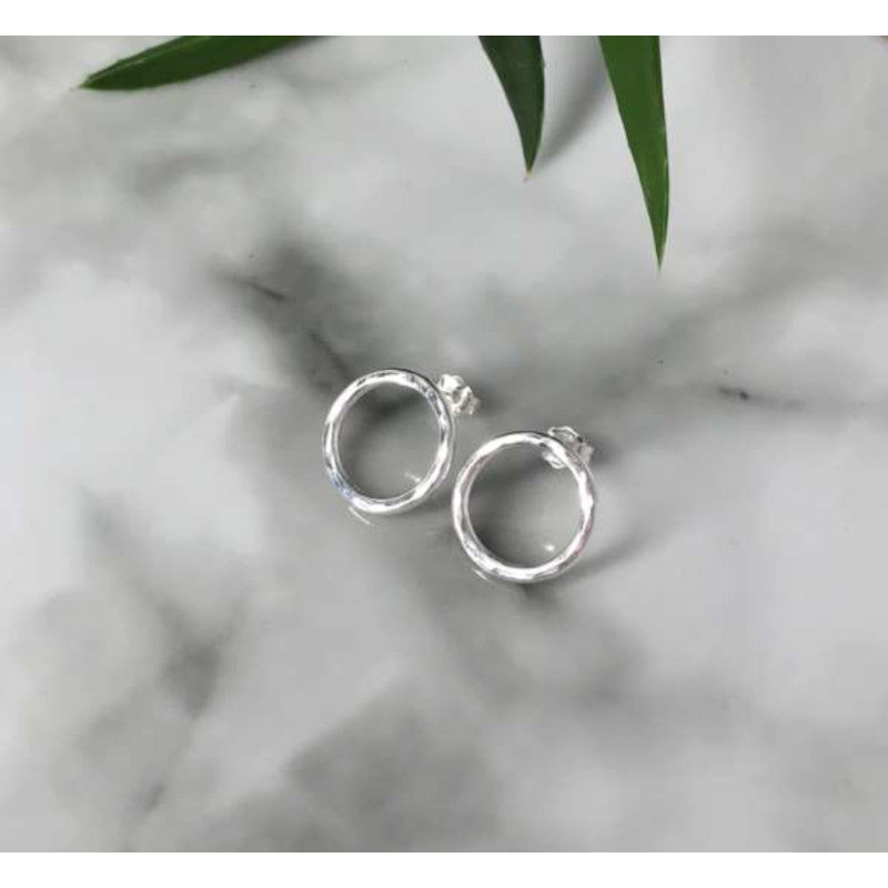 Mini Circle Sterling Silver Stud Earrings