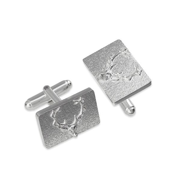 Silver Stag Cufflinks - CL019 Celtic Art