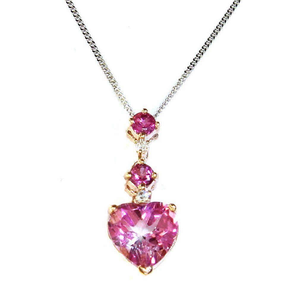 Corona 9ct Rose Gold Pink Topaz Pendant-Ogham Jewellery