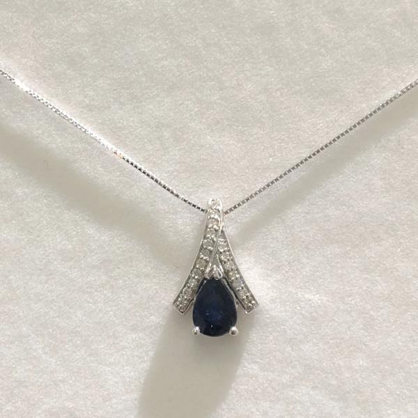 Corona 9ct White Gold Sapphire And Diamonds Pendant - P2667WCX-Ogham Jewellery