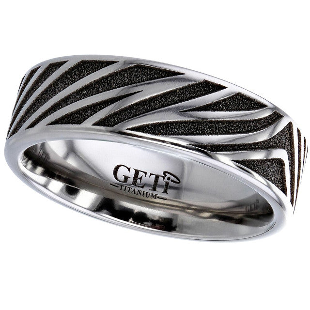 Titanium Damascus Design Ring - 2226-DAMAS1