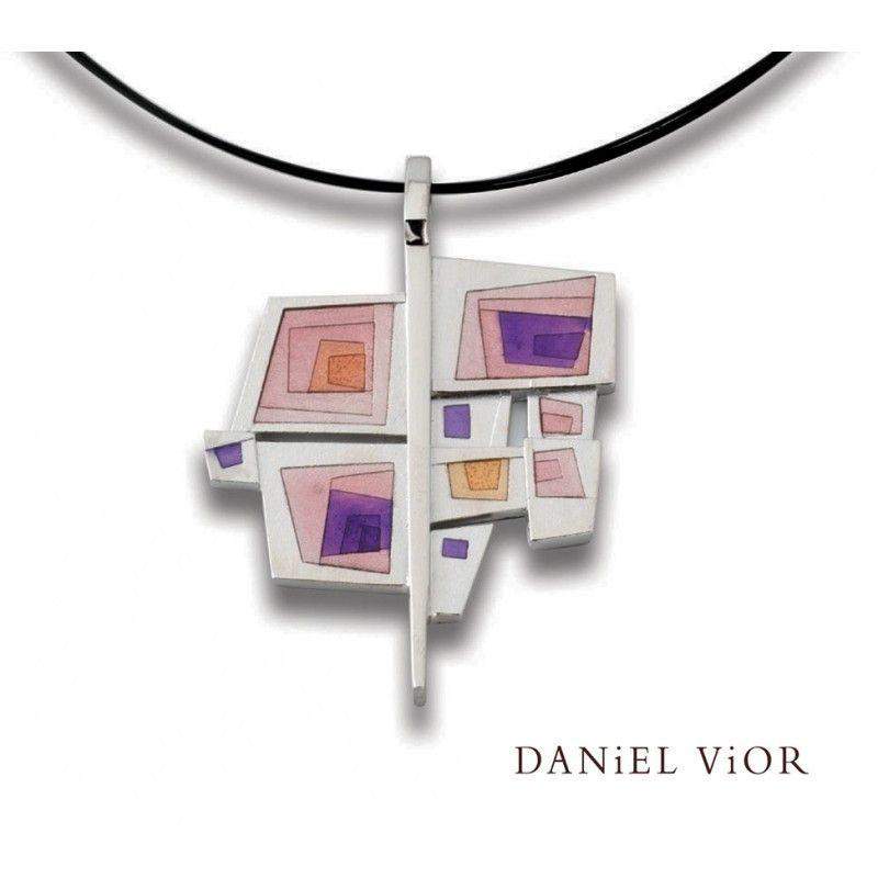 Daniel Vior Atelo Pink Enamel Necklace - 765770-Ogham Jewellery