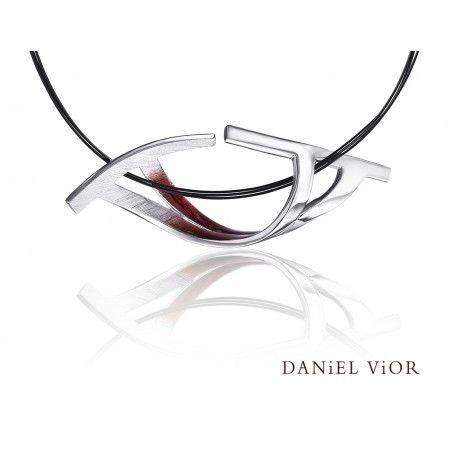 Daniel Vior Biteno Red Enamel Necklace - 766781-Ogham Jewellery