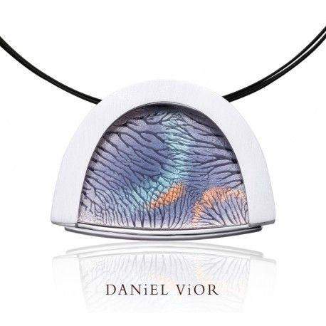 Daniel Vior Capil-lars Gray Enamel Necklace - 766940-Ogham Jewellery