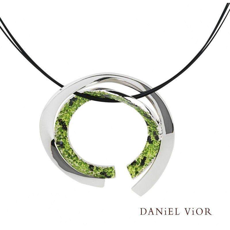 Daniel Vior Cinxi Green Or Red Enamel Necklace - 765964-Ogham Jewellery