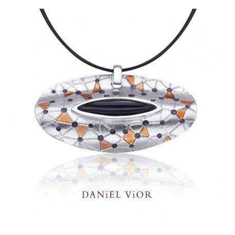 Daniel Vior Citos Onyx Or Agate Enamel Necklace - 766450-Ogham Jewellery