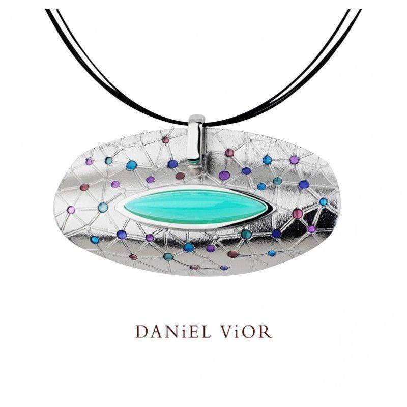 Daniel Vior Citos Onyx Or Agate Enamel Necklace - 766450-Ogham Jewellery