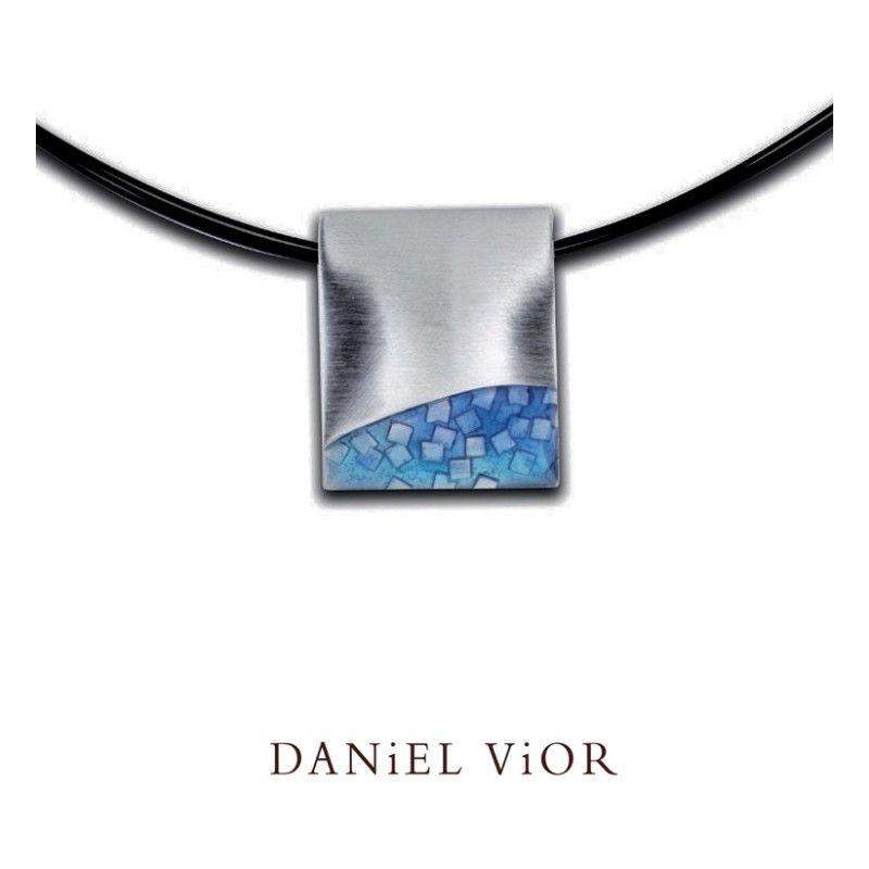 Daniel Vior Fer Blue Enamel Necklace - 764302-Ogham Jewellery