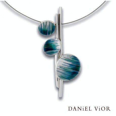 Daniel Vior Hafo Green/Blue Enamel Necklace - 765633-Ogham Jewellery