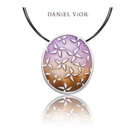Daniel Vior Hoshi Brown Enamel Necklace - 766651-Ogham Jewellery