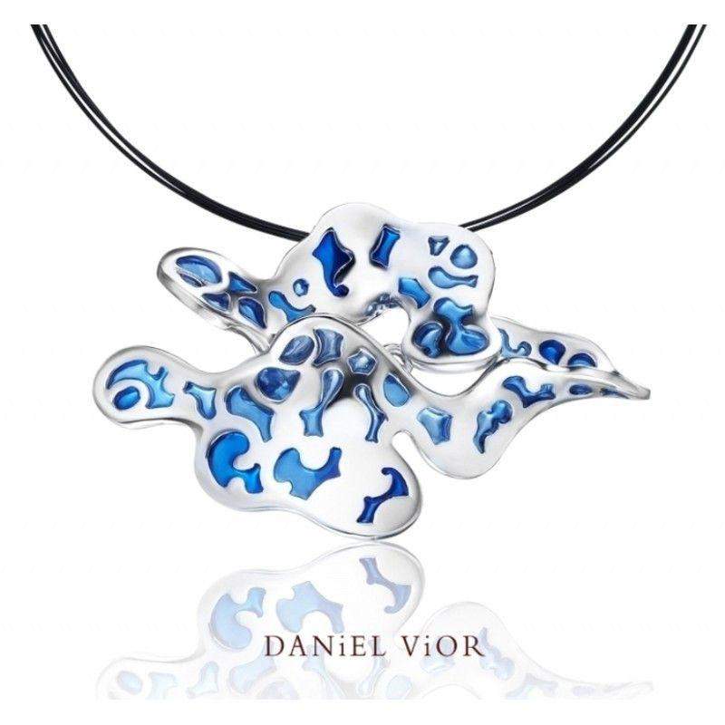Daniel Vior Nuvol Blue Enamel Necklace - 766680-Ogham Jewellery