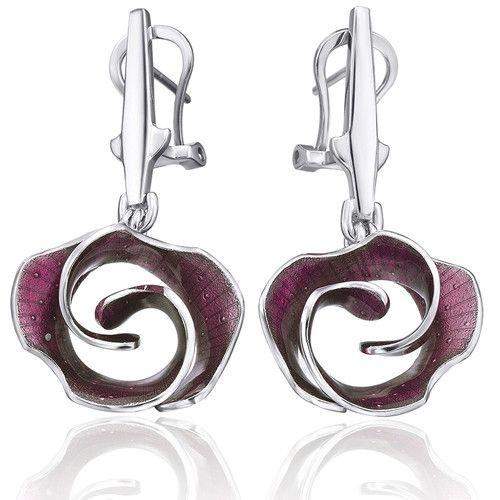 Daniel Vior Silver & Enamel Designer Earrings - 736791-Ogham Jewellery