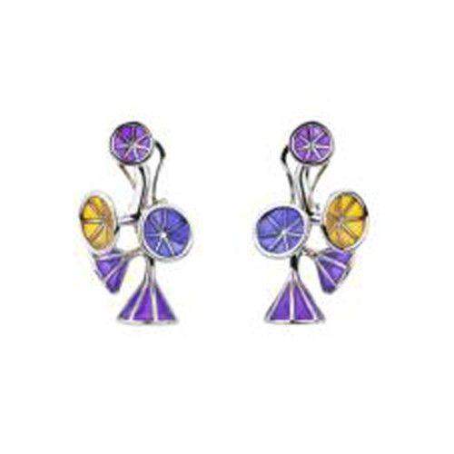Daniel Vior Silver &amp; Enamel Designer Earrings - Ipomea-Ogham Jewellery