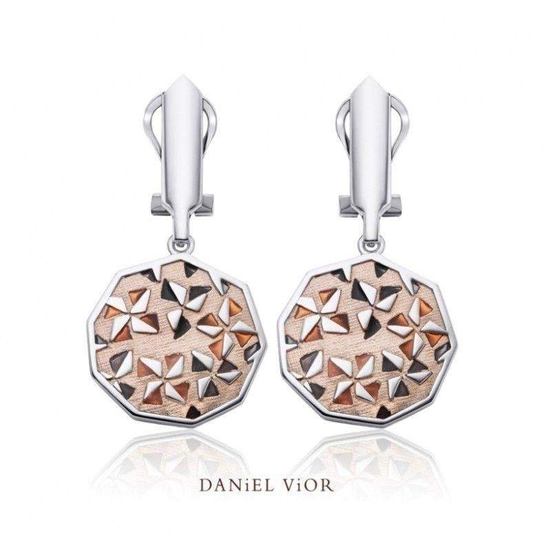Daniel Vior Silver & Enamel Designer Earrings - Kirigami-Ogham Jewellery
