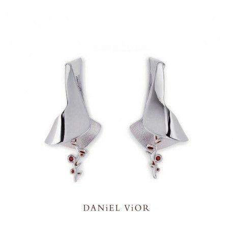 Daniel Vior Silver & Enamel Designer Earrings - Ligula-Ogham Jewellery