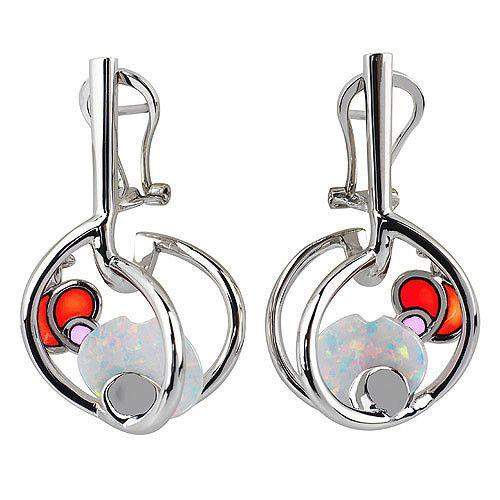 Daniel Vior Silver & Enamel Designer Earrings - Matriu-Ogham Jewellery