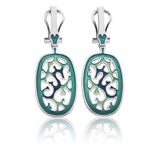 Daniel Vior Silver & Enamel Designer Earrings - Mimetic-Ogham Jewellery