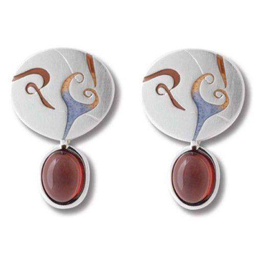 Daniel Vior Silver &amp; Enamel Designer Earrings - Solve-Ogham Jewellery