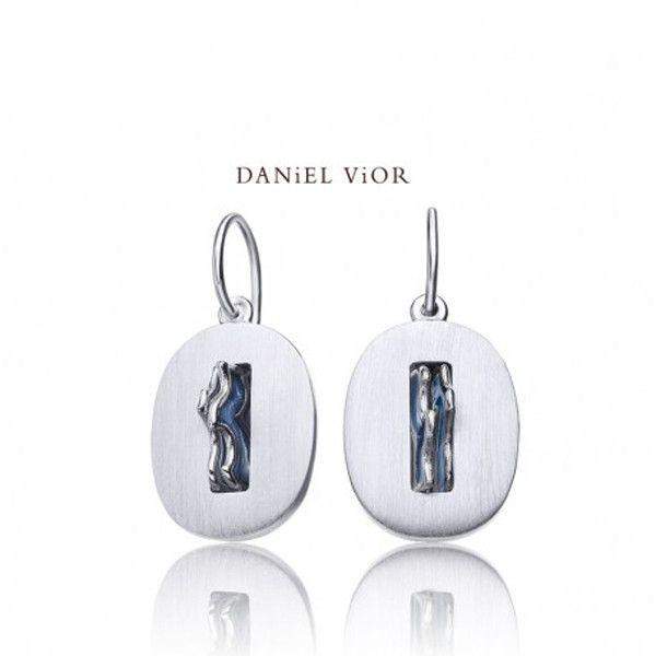 Daniel Vior Silver & Enamel Designer Earrings - Sons-Ogham Jewellery