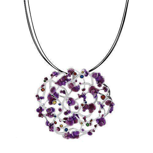 Daniel Vior Silver &amp; Enamel Designer Necklace - Calicaos-Ogham Jewellery