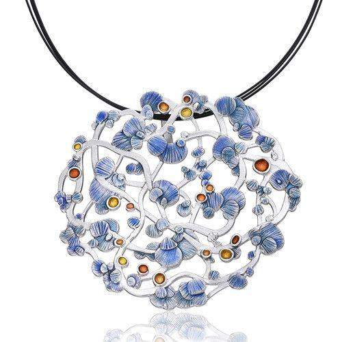 Daniel Vior Silver & Enamel Designer Necklace - Calicaos-Ogham Jewellery