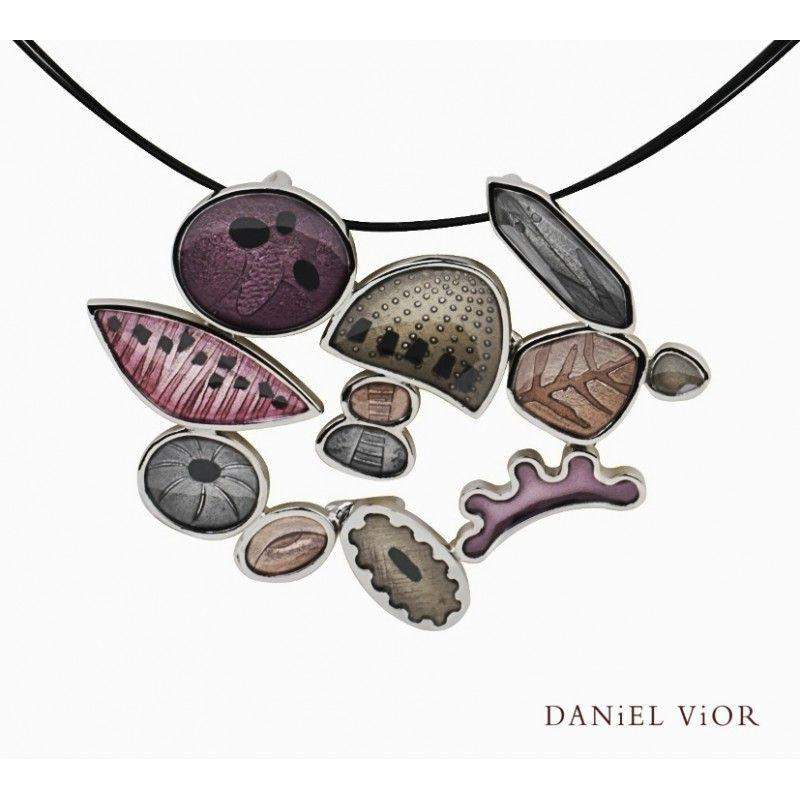 Daniel Vior Silver &amp; Enamel Designer Necklace - Diatomeas-Ogham Jewellery
