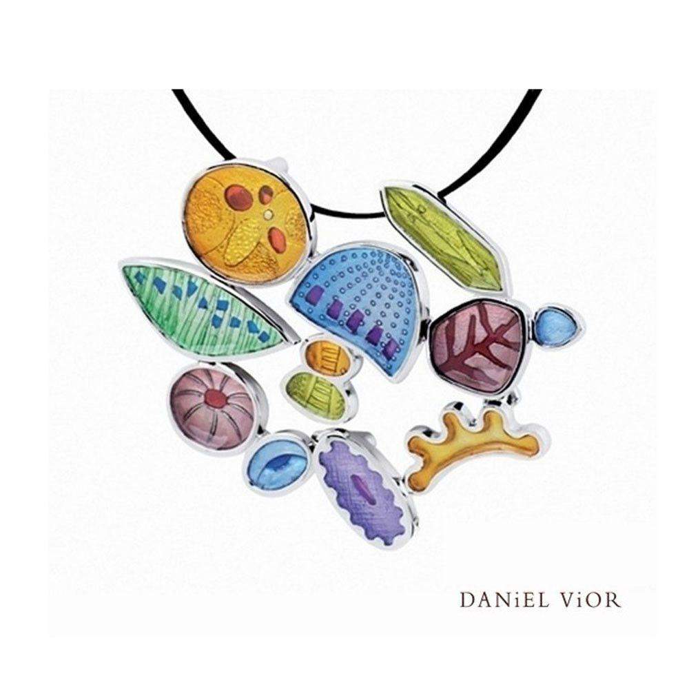 Daniel Vior Silver &amp; Enamel Designer Necklace - Diatomeas-Ogham Jewellery