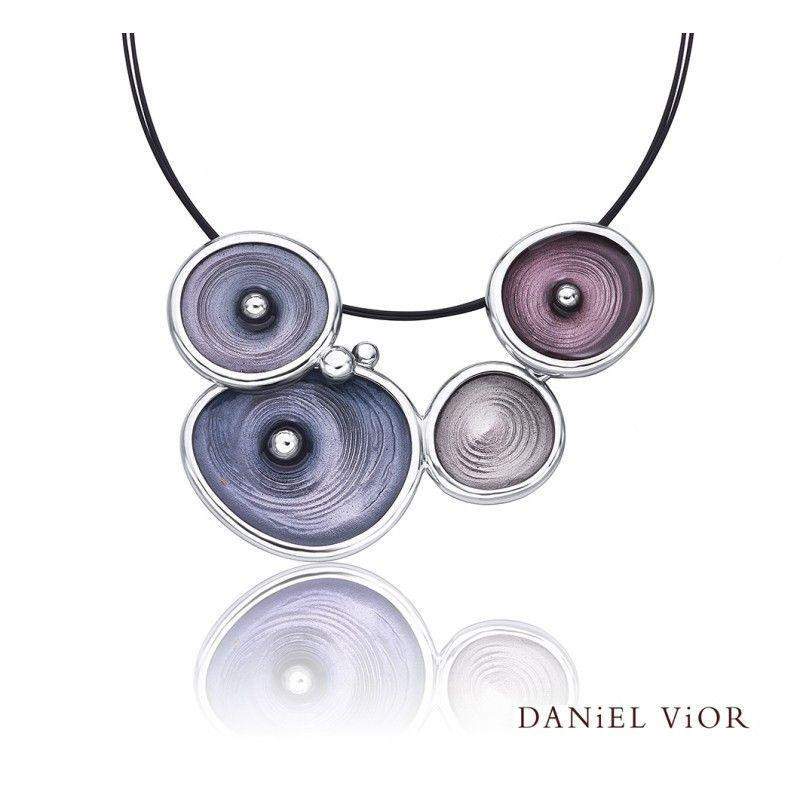 Daniel Vior Silver & Enamel Designer Necklace - Drops-Ogham Jewellery