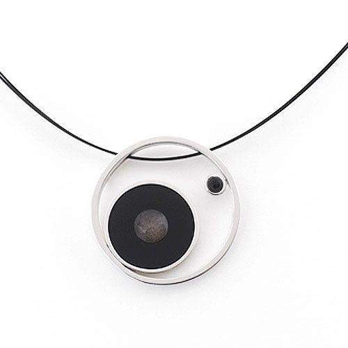 Daniel Vior Silver &amp; Enamel Designer Necklace - Moon-Ogham Jewellery