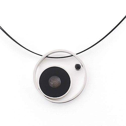 Daniel Vior Silver & Enamel Designer Necklace - Moon-Ogham Jewellery