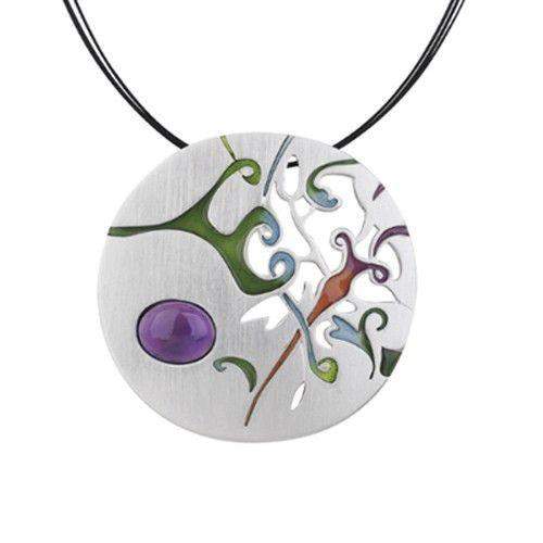 Daniel Vior Silver &amp; Enamel Designer Necklace - Solve-Ogham Jewellery