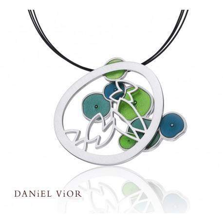 Daniel Vior Silver & Enamel Designer Necklace - Trasala-Ogham Jewellery