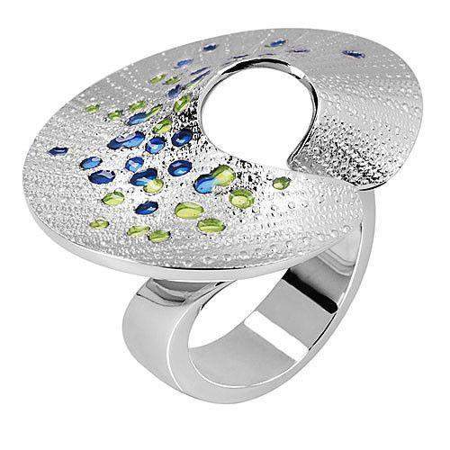 Daniel Vior Silver & Enamel Designer Ring - Devenir-Ogham Jewellery