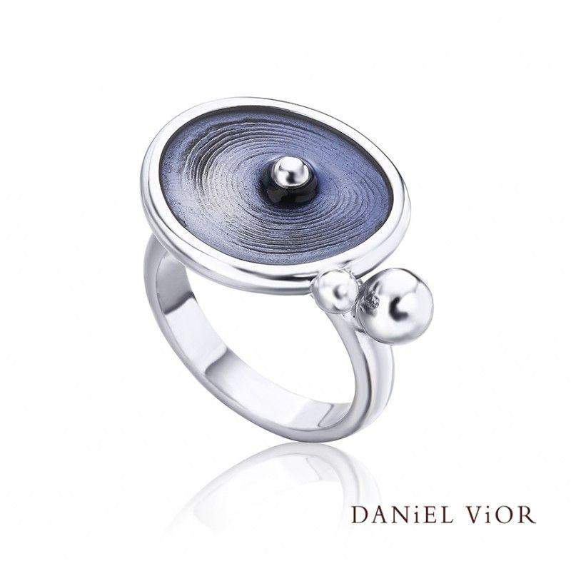 Daniel Vior Silver & Enamel Designer Ring -Drops-Ogham Jewellery