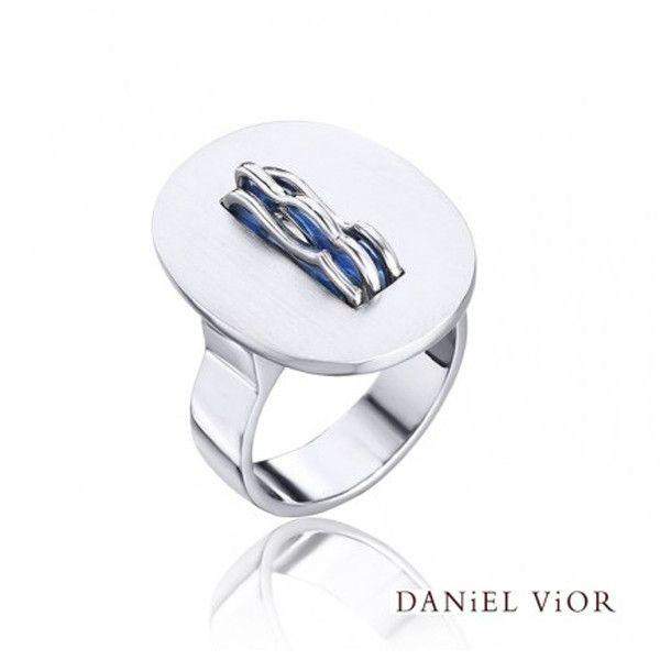 Daniel Vior Silver & Enamel Designer Ring -Sons-Ogham Jewellery