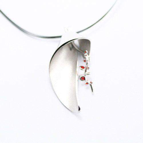 Daniel Vior Silver, Opal &amp; Enamel Designer Necklace - Ligula-Ogham Jewellery