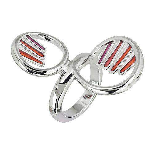 Daniel Vior Silver, Opal & Enamel Designer Ring - Palma-Ogham Jewellery