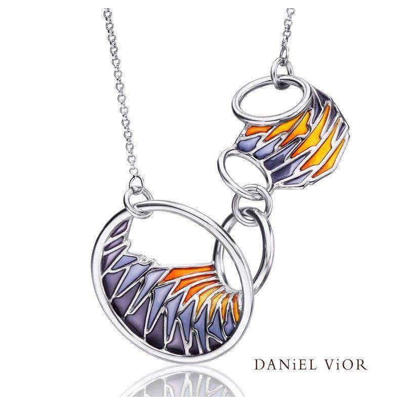 Daniel Vior Tarsus Black/Yellow Enamel Necklace - 766760-Ogham Jewellery