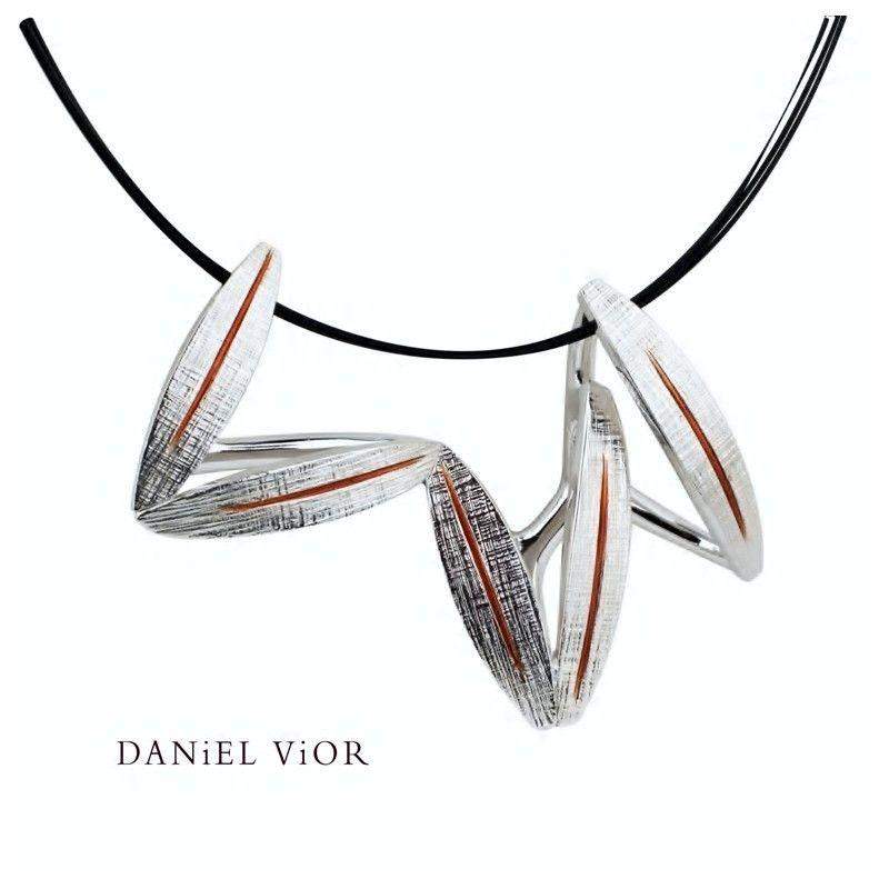 Daniel Vior Zig-Zag Red Enamel Necklace - 766600-Ogham Jewellery