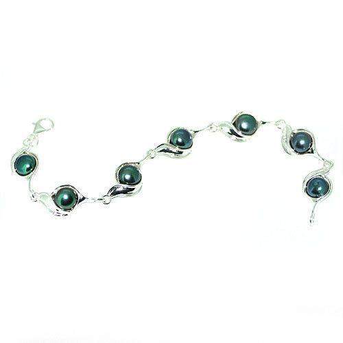 Designer Silver And Pearl Bracelet B7512-Ogham Jewellery