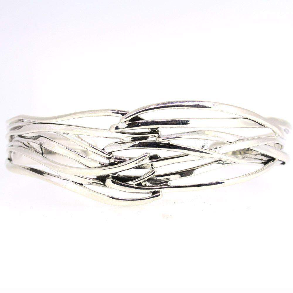 Designer Silver Bangle L471-Ogham Jewellery
