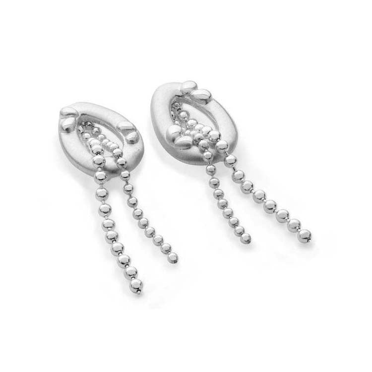 Dewdrop Sterling Silver Stud Earrings - 13118