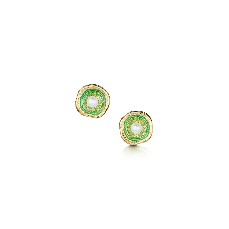 Lunar 18ct Yellow Gold Stud Earrings With Pearls - ESE00249